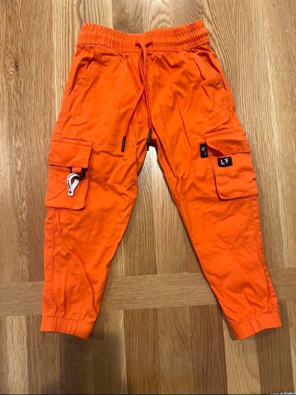 Little Trouble Orange Cargo Joggers